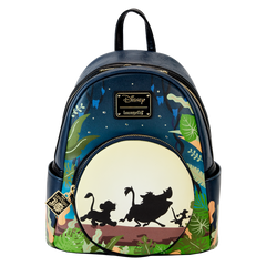 Loungefly! Leather: Disney Lion King 30th Anniversary Hakuna Matata Silo Mini Backpack