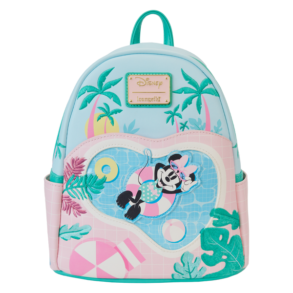 Loungefly! Leather: Minnie Mouse Vacation Style Mini Backpack