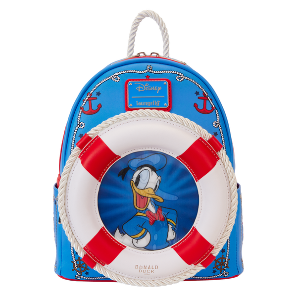 Loungefly! Leather: Disney Donald Duck 90Th Anniversary Mini Backpack