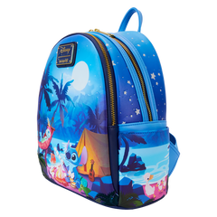 Loungefly! Leather: Disney Lilo and Stitch Stitch Camping Cuties Mini Backpack