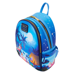 Loungefly! Leather: Disney Lilo and Stitch Stitch Camping Cuties Mini Backpack