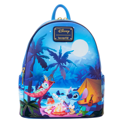 Loungefly! Leather: Disney Lilo and Stitch Stitch Camping Cuties Mini Backpack