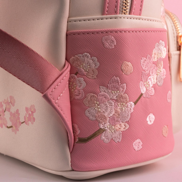 Loungefly! Leather: Disney Cherry Blossom Minnie Mouse Cosplay Mini Backpack