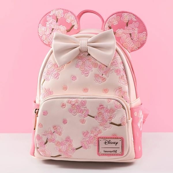 Loungefly! Leather: Disney Cherry Blossom Minnie Mouse Cosplay Mini Backpack