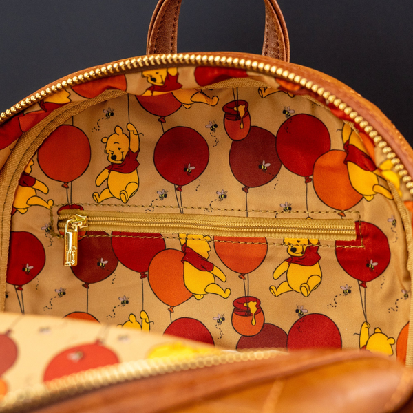Loungefly! Leather: Disney Winnie the Pooh Double Buckle Mini Backpack