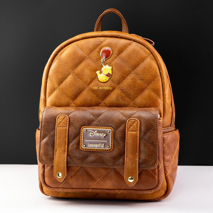 Loungefly! Leather: Disney Winnie the Pooh Double Buckle Mini Backpack