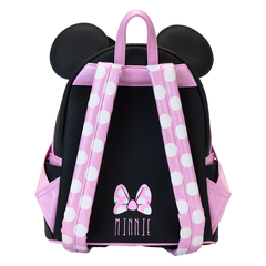 Loungefly! Leather: Disney Mickey Minnie Floral Rock the Dots Mini Backpack