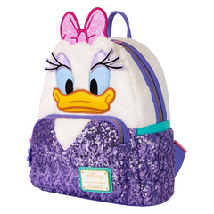 Loungefly! Leather: Disney Daisy Duck Plush Mini Backpack