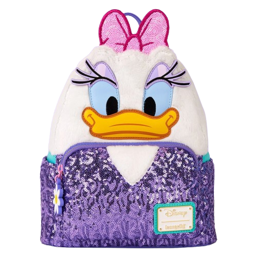 Loungefly! Leather: Disney Daisy Duck Plush Mini Backpack