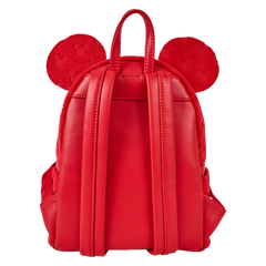 Loungefly! Leather: Disney Mickeys Ears Burnout Mini Backpack