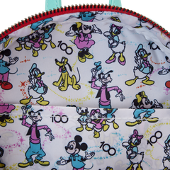 Loungefly! Leather: Disney D100 All-Over-Print Ear Holder Mini Backpack with Headband