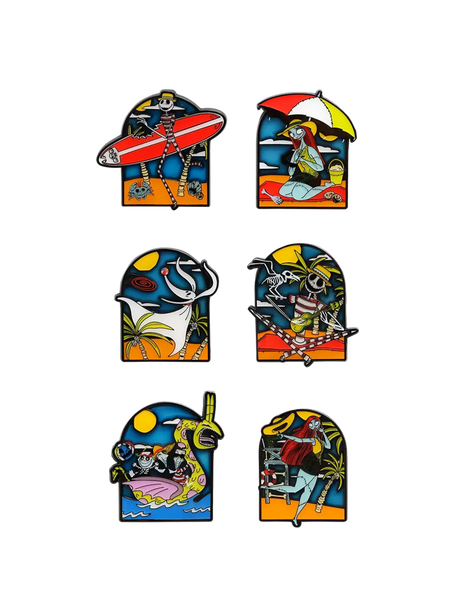 Loungefly! Blind Box Pin: The Nightmare Before Christmas Summer Theme Blind Pin Set