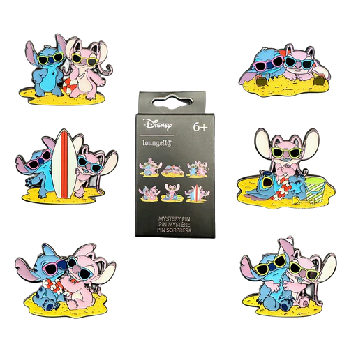 Loungefly! Blind Box Pin: Disney Stitch and Angel Beach Scene Mystery Pins