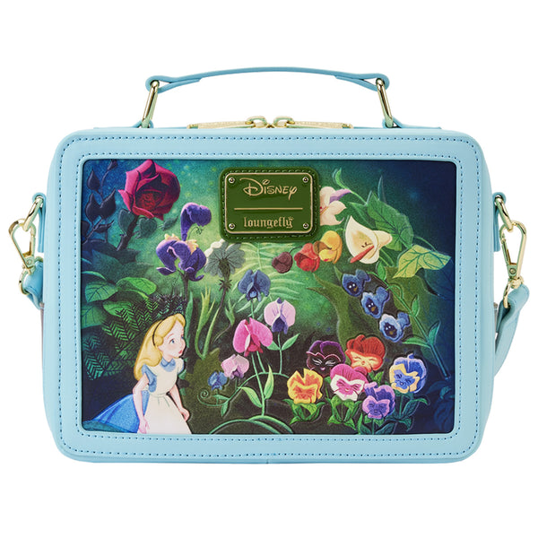 Loungefly! Leather: Disney Alice In Wonderland Classic Movie Lunchbox Cross Body Bag
