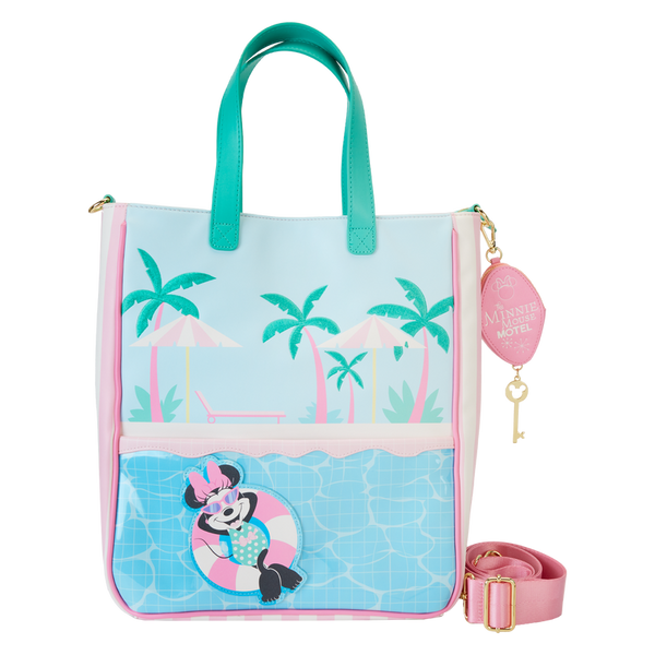 Loungefly! Tote: Minnie Mouse Vacation Style Tote Bag With Coin Bag