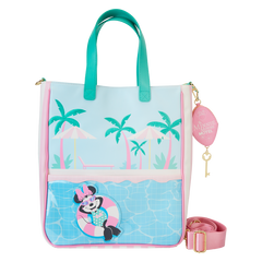 Loungefly! Tote: Minnie Mouse Vacation Style Tote Bag With Coin Bag