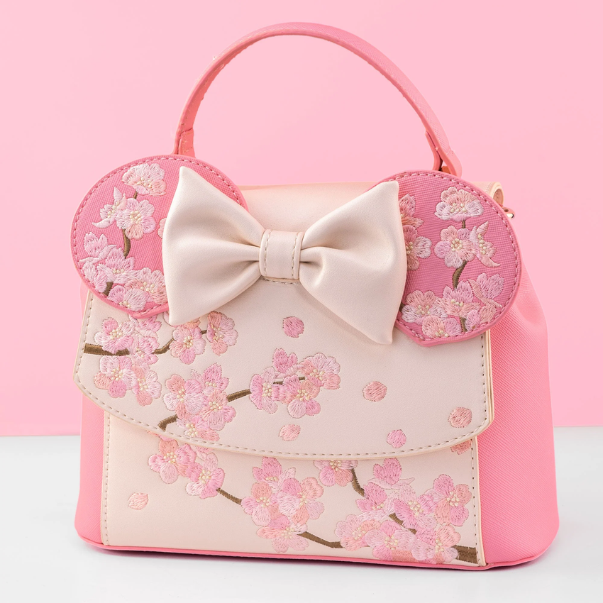 Loungefly! Leather: Disney Cherry Blossom Minnie Mouse Cosplay Handbag