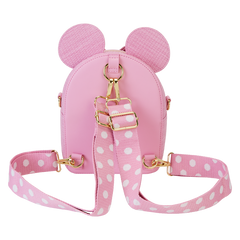 Loungefly! Leather: Disney Minnie Straw Mini Convertible Bag