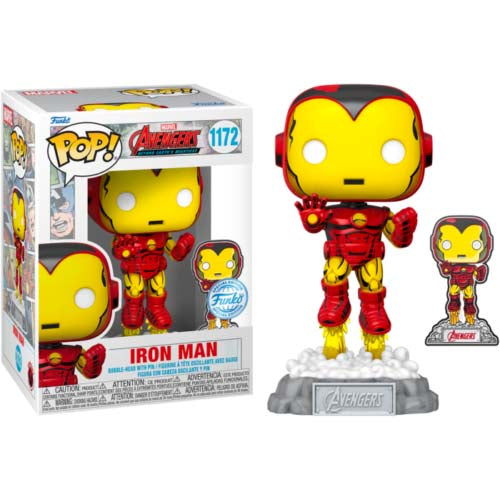 Pop! Marvel: A60 - Comic Iron Man w/ Pin (Exc)