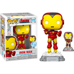 Pop! Marvel: A60 - Comic Iron Man w/ Pin (Exc)