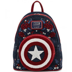 Loungefly! Leather: Marvel Captain America 80th Anniversary Floral Shield