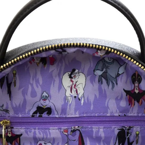 Loungefly! Leather: Disney Villians Purple Flame Distressed