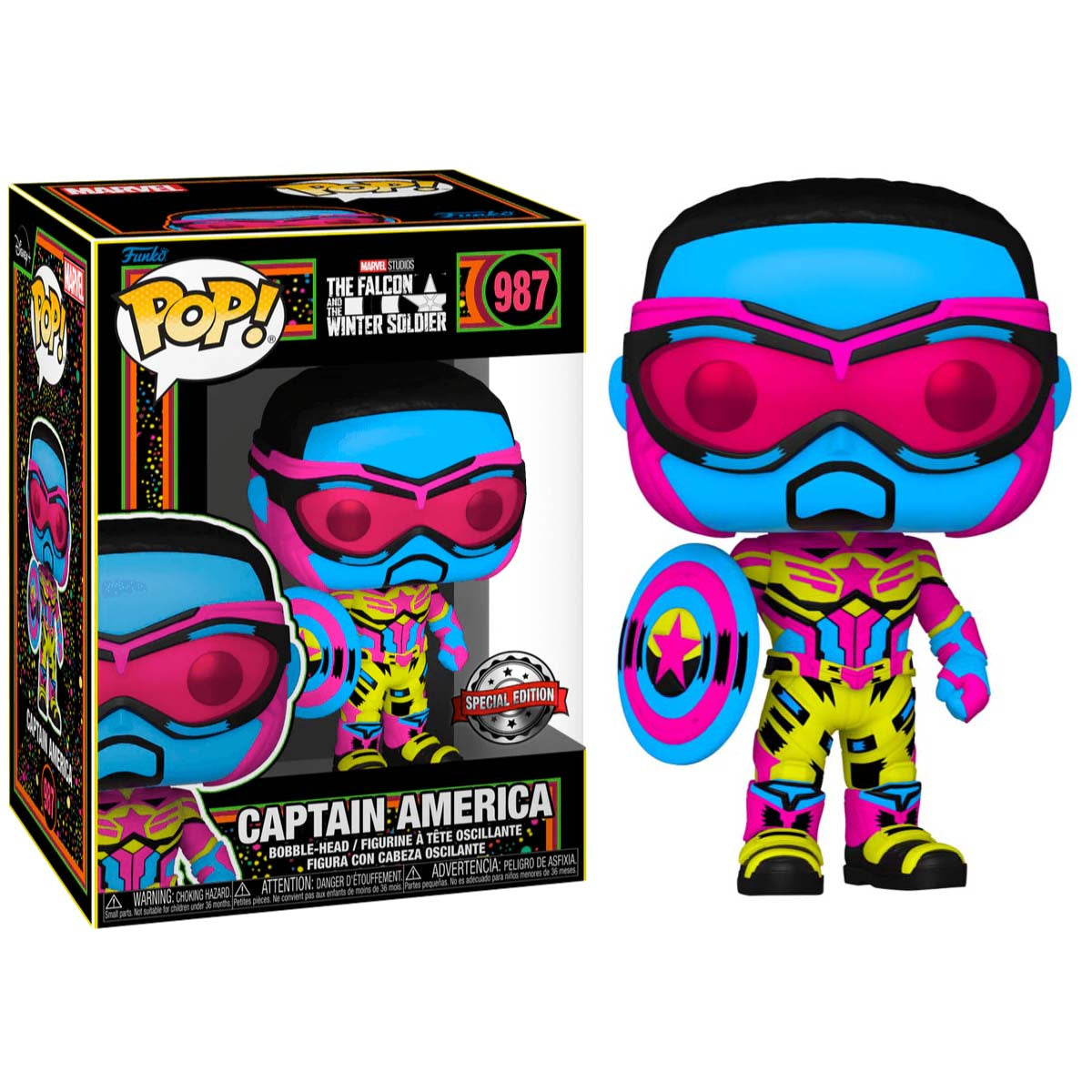 Pop! Marvel: F&WS - Captain America (Blacklight)(Exc) – Fandom