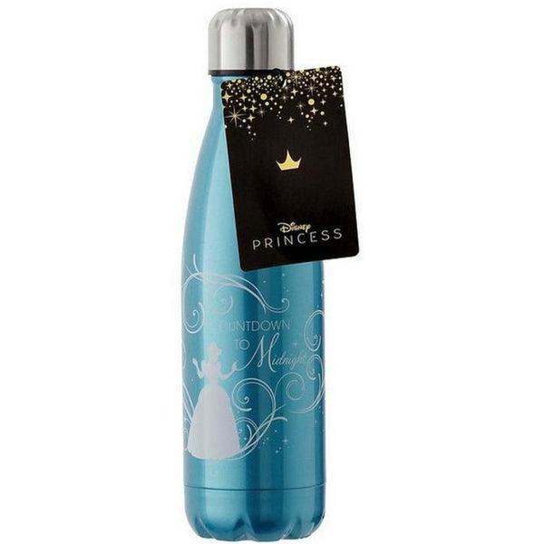 Metal Water Bottle! Disney Countdown To Midnight Cinderella Platinum