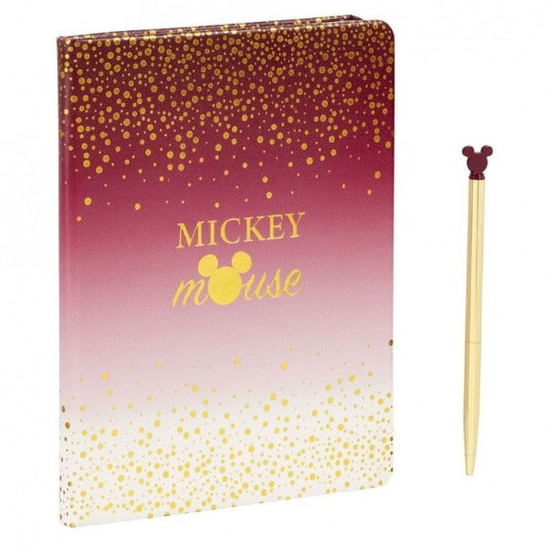 Notebook & Pen! Disney: Mickey Berry Glitter