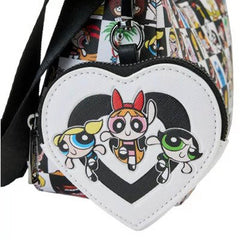 Loungefly! Leather: Cartoon Network Retro Collage Crossbody Bag with Coin Pouch
