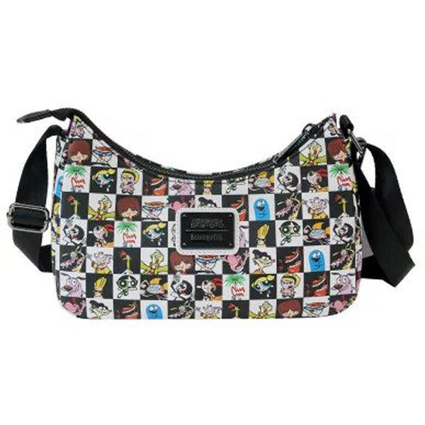 Loungefly! Leather: Cartoon Network Retro Collage Crossbody Bag with Coin Pouch