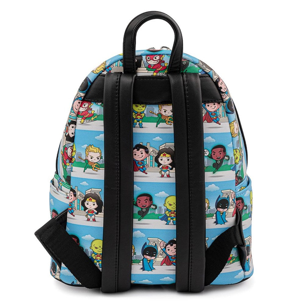 Loungefly! Leather: Heroes - DC Superheroes Chibi Lineup Mini Backpack ...