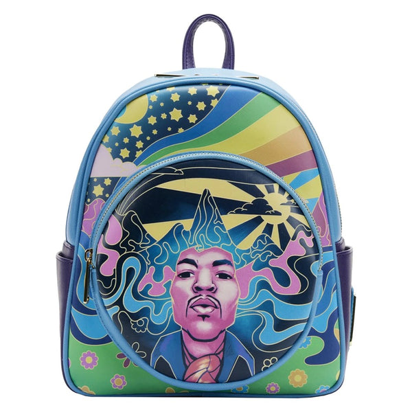 Loungefly! Leather: Rocks - Jimi Hendrix Psychedelic Landscape Mini Backpack