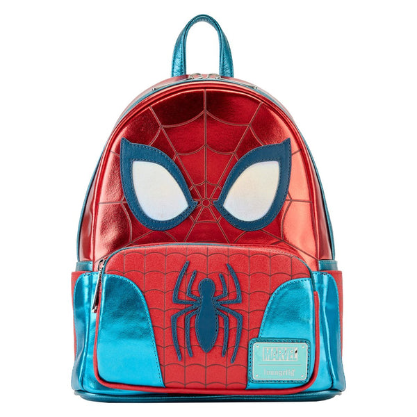 Loungefly! Leather: Marvel Shine Spider-man Cosplay Mini Backpack
