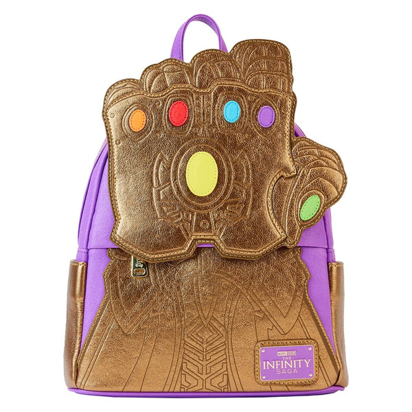 Loungefly! Leather: Marvel Shine Thanos Gauntlet Mini Backpack