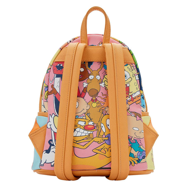 Loungefly! Leather: Nickelodeon Nick 90's Color Block AOP Mini Backpack