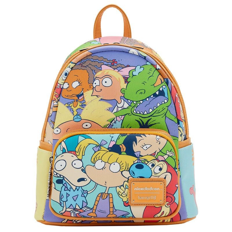 Loungefly! Leather: Nickelodeon Nick 90's Color Block AOP Mini Backpack