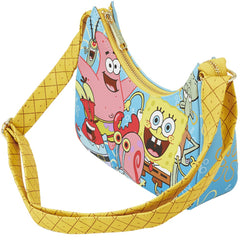 Loungefly! Leather: Nickelodeon Spongebob Squarepants Group Shot Cross Body Bag