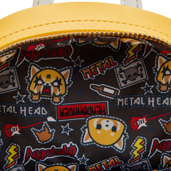 Loungefly! Leather: Sanrio Aggretsuko Two Face Cosplay Mini Backpack