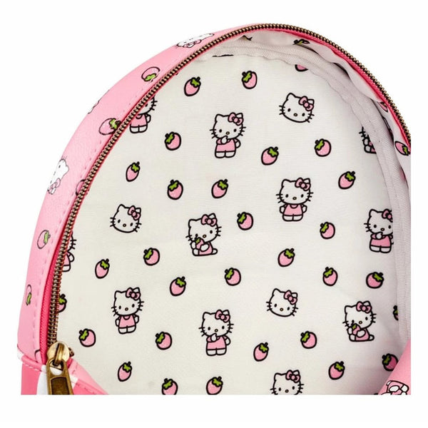 Loungefly! Leather: Sanrio Hello Kitty Fruit Stripe Mini Backpack