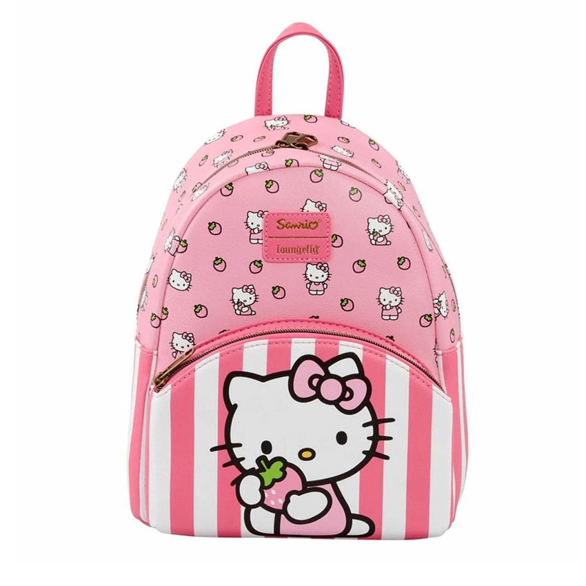 Loungefly! Leather: Sanrio Hello Kitty Fruit Stripe Mini Backpack