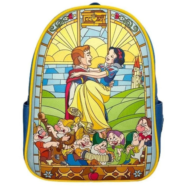 Loungefly! Leather: Disney Snow White Stain Glass Mini Backpack