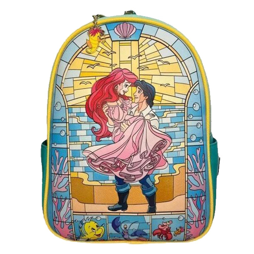 Loungefly! Leather: Disney Little Mermaid Stain Glass Mini Backpack