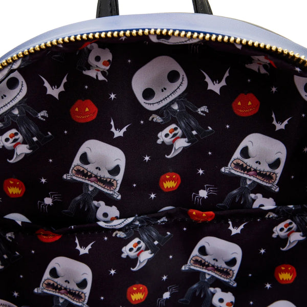 Loungefly! Leather: Disney - The Night Before Christmas Jack Skellington House Mini Backpack