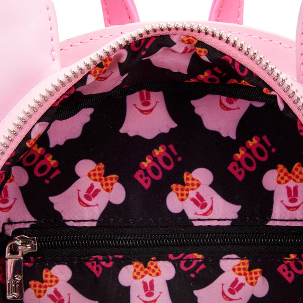 Loungefly! Leather: Disney - Pastel Ghost Minnie Glow in the Dark Mini Backpack
