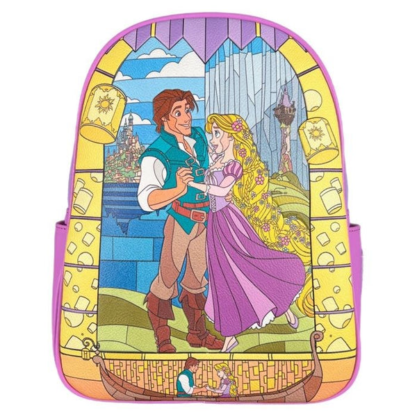Loungefly! Leather: Disney Tangled Stained Glass Backpack