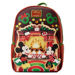 Loungefly! Leather: Disney - Mickey and Minnie Hot Cocoa Fireplace Mini Backpack