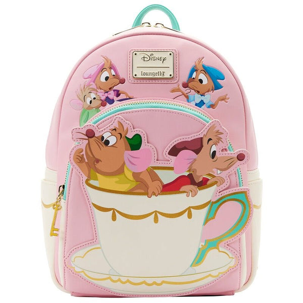 Loungefly! Leather: Disney Cinderella Gus Gus and Jack Teacup Mini Backpack