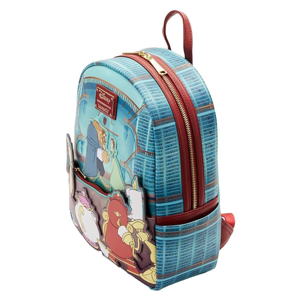 Loungefly! Leather Disney Beauty and the Beast Library Scene Mini Bac