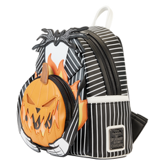 Loungefly! Leather: Disney Nightmare Before Christmas Jack Pumpkin Head Mini Backpack